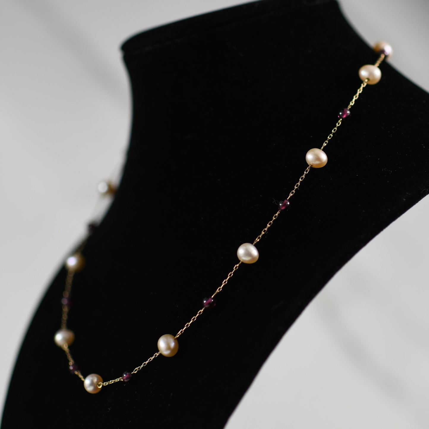 Vintage 10K Yellow Gold Pearl Necklace