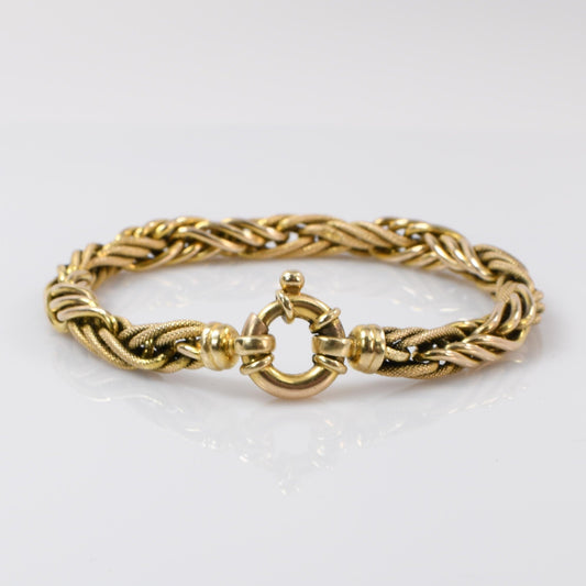 Vintage 14K Yellow Gold Fancy Link Bracelet with Large Ring Clasp